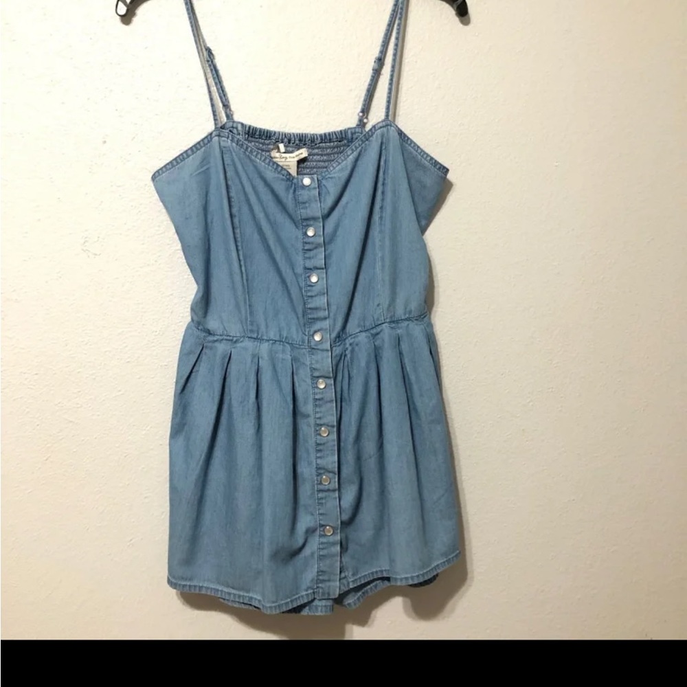American Rag Blue Chambray Romper Size M